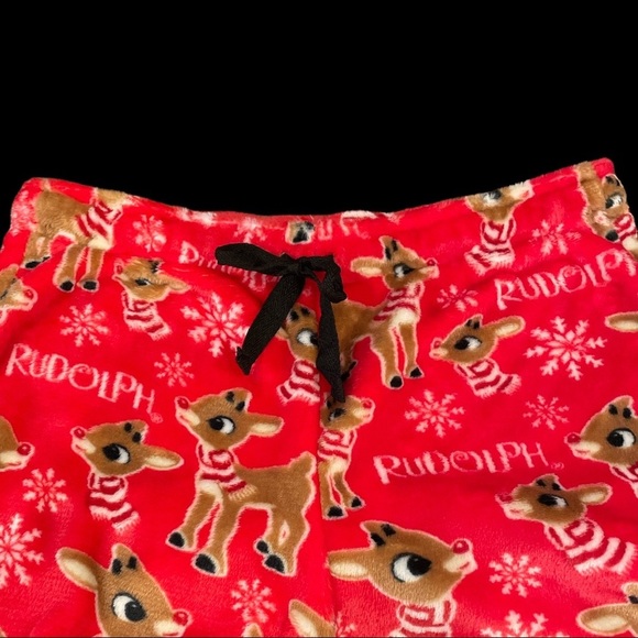 NWT Official Rudolph Size M Velvety Velour Pajama Pants - Picture 2 of 3